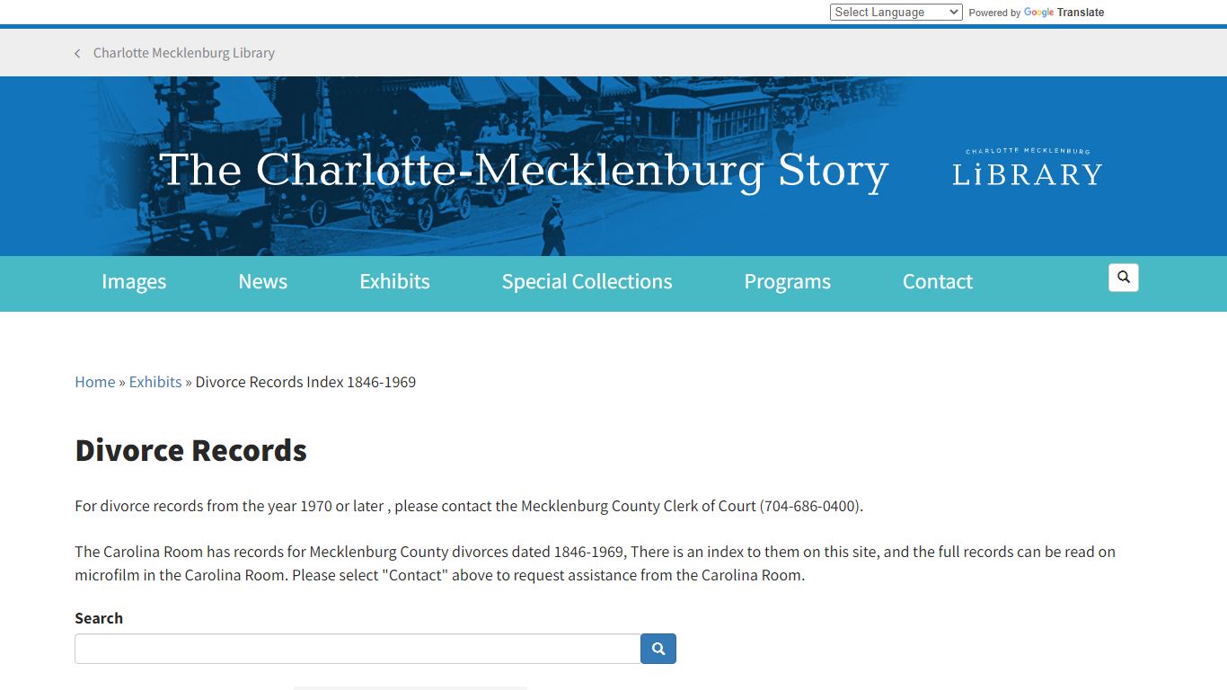 Divorce Records | Charlotte Mecklenburg Story
